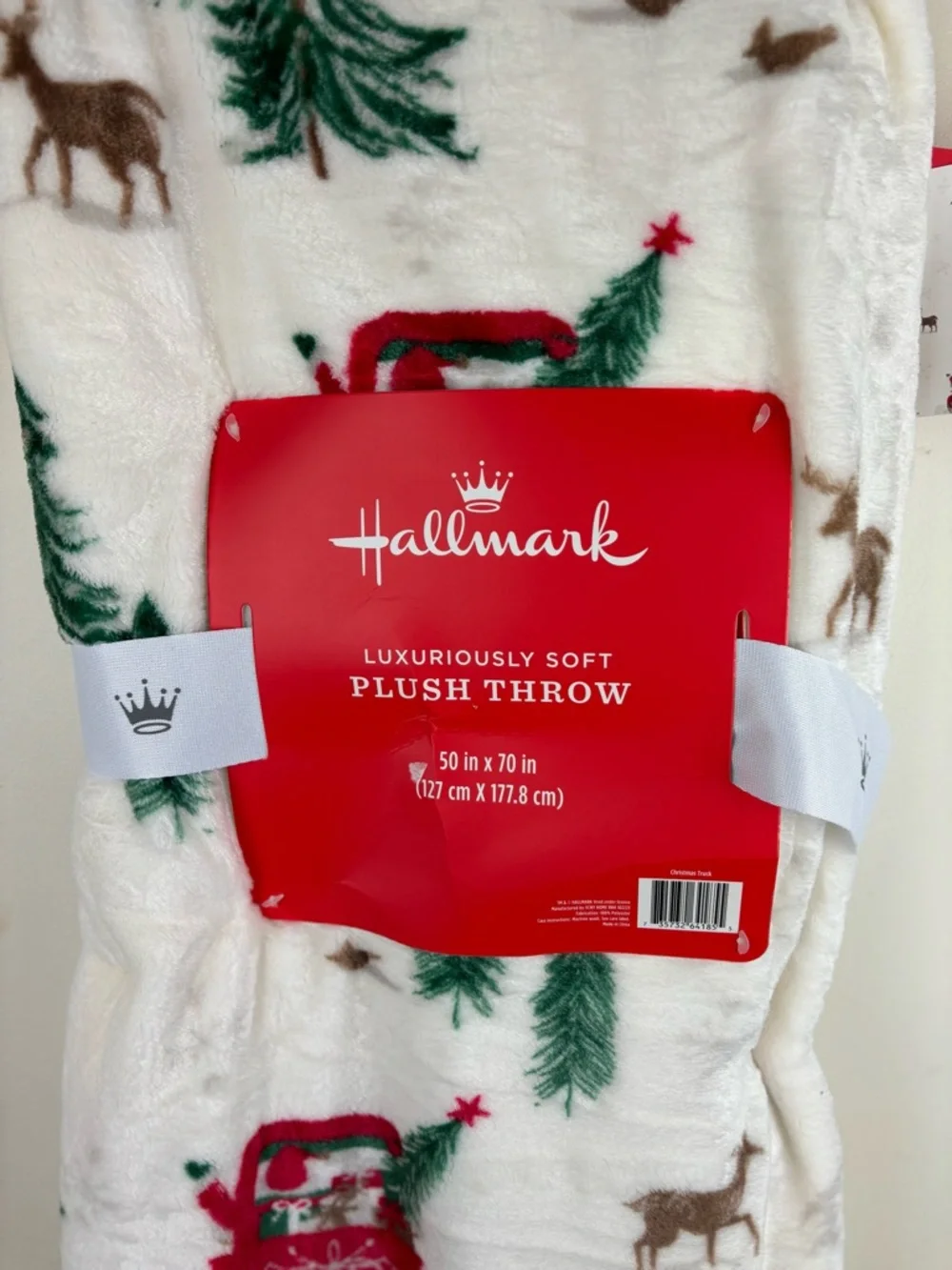 Hallmark Luxurious Soft Plush Throw-Red Trick Holiday Christmas-NWT